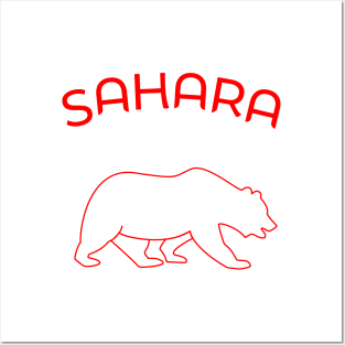 Sahara Bear Red Posters and Art